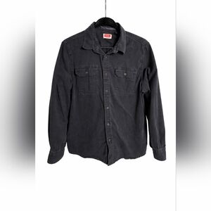 Wrangler Washed Black Long Sleeve Button Down Shirt XL